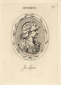 Wisdom Prints: Goddess Minerva in Pallas helmet and breastplate
