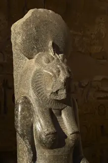 Solar Prints: Goddess Sekhmet, Sculpture. Detail. Medinet Habu. Egypt