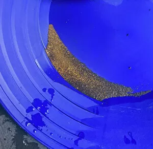 Gold with black sands in a gold pan