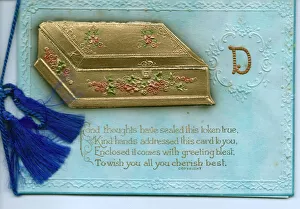 Tassel Collection: Gold box and verse on a greetings card