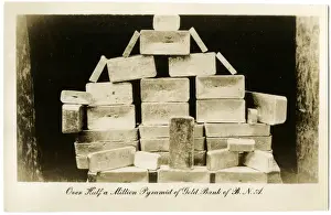 Gold bricks on display, Dawson City, Yukon, NW Canada