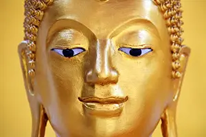 Gold Buddha statue head Wat Panping Temple, Chiang Mai