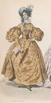 Sentimental Prints: Gold Dress 1830S