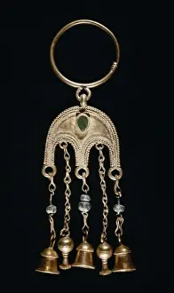Cagliari Prints: Gold earring with little bells. c. 500 BC. Roman