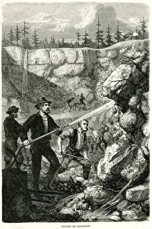 Hydraulic Prints: GOLD MINING / HYDRAULIC / US