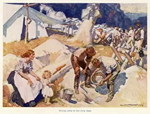 Prospecting Prints: Gold prospectors and families in camp, Australia