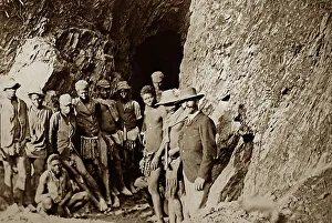 Gold mine workers, Barberton, South Africa, Victorian period