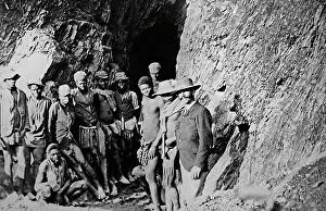 Gold mine workers, Barberton, South Africa, Victorian period