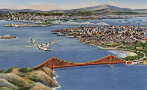 Alameda Prints: Golden Gate Bridge and Oakland Bay Bridge