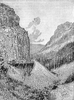 Yellow Stone Prints: Golden Gate Road and Imperial Rock, Yellowstone Park, 1888