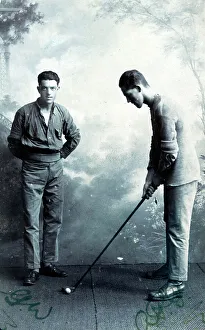 Addressing Prints: A Golfer and Friend - Studio portrait photograph