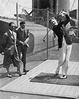 Images Dated 30th October 2015: Golfers on board the Berengaria