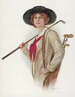 Golf Collection: Golfing Woman 1914