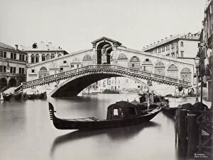 Gondola, Rialto Bridge, Venice, Italy, Carlo Naya studio