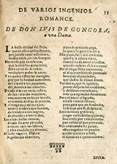 1627 Prints: GONGORA Y ARGOTE, Luis de (1561-1627)