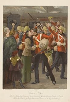 Images Dated 16th September 2014: Good bye! The 3rd Battalion Grenadier Guards Leaving Waterlo