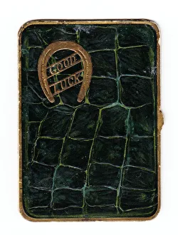 Images Dated 9th May 2018: Good Luck card in the shape of a cigarette and cigar box