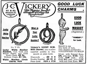 Jewelry Prints: Good luck charms from J. C. Vickery, WW1
