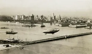 Air Ship Gallery: A Goodyear airship flying over Miami