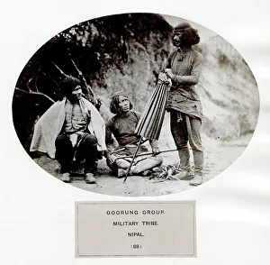 Nepal Prints: Goorung men, military tribe, Nepal