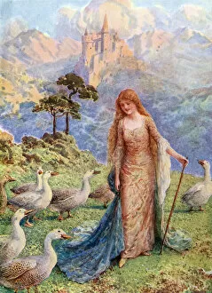 Images Dated 18th June 2018: THE GOOSE GIRL & GEESE THE GOOSE GIRL & GEESE