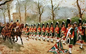 Highlanders Collection: Gordon Highlanders dipping the colours