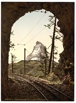 Matterhorn Prints: Gornergrat Railway, the Matterhorn from the tunnel, Valais