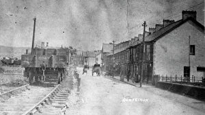 Terraced Collection: Gorseinon, street and railway, near Swansea, South Wales