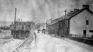 Houses Gallery: Gorseinon, street and railway, near Swansea, South Wales