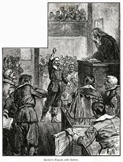 Puritan Gallery: Gorton in Court in Massachusetts