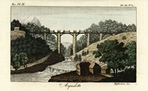 Aqueduct Collection: Gosauzwang aqueduct in Goisern, Upper Austria, 1822