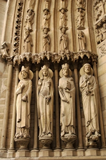 Portal Collection: Gothic Art. France. Notre Dame. Paris. From the left, a king