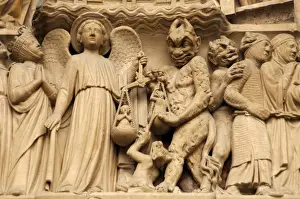 Heaven Prints: Gothic Art. France. Paris. Notre Dame. Facade. the archangel