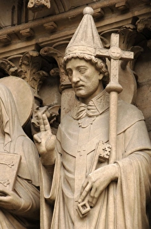 Images Dated 11th April 2008: Gothic Art. France. Paris. Notre Dame. Portal of the Virgin