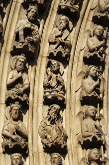 Images Dated 11th April 2008: Gothic Art. France. Paris. Notre Dame. Portal of the Virgin