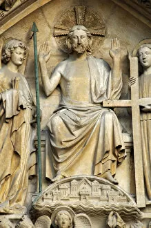 Images Dated 11th April 2008: Gothic Art. France. Paris. Notre Dame. The portal of the Las