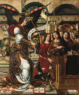 Christianism Prints: Gothic Art. Spain. 16th century. Master of Sigena. The Annunc