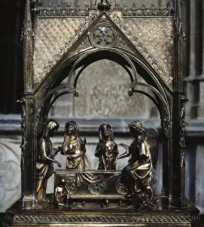 1284 Prints: Gothic Holy Sepulcher reliquary. French silversmith piece
