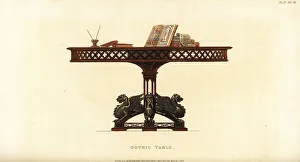 Manufactures Prints: Gothic table for a library or study