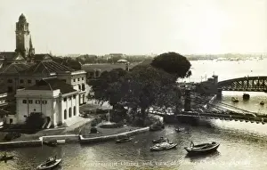 Clock Tower Prints: Government Offices and Clocktower - Singapore