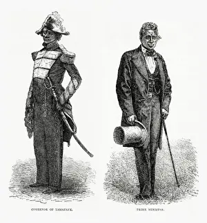 Officials Prints: Two government officials of Madagascar; the Governor of Tamatave on the East coast