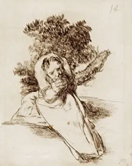 Lucientes Prints: GOYA Y LUCIENTES, Francisco de (1746-1828). Hombre
