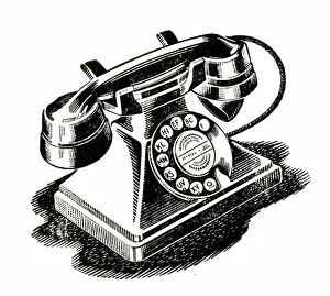 Dial Prints: GPO Bakelite telephone with dial