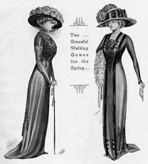 Images Dated 16th March 2016: Graceful walking gowns for the Spring 1909