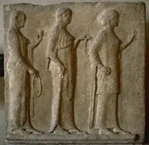 Louvre Prints: The Three Graces. Thasos. Relief
