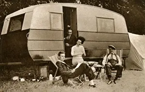Caravans Prints: Gracie Fields, singer and actress, outside her caravan