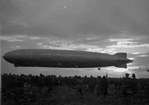 Graf Zeppelin airship hovering above the ground