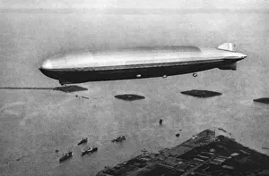 The Graf Zeppelin flying over Japan