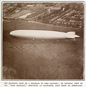 Images Dated 2nd June 2021: Graf Zeppelin leaving Friedrichshafen and appearing over Hanworth Aerodrome on the same