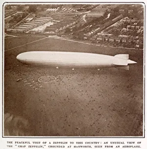 Images Dated 2nd June 2021: Graf Zeppelin leaving Friedrichshafen and appearing over Hanworth Aerodrome on the same